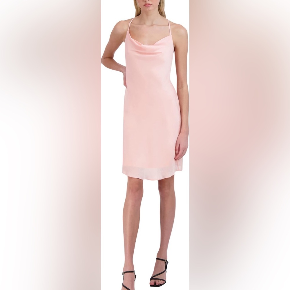 BCBGeneration Cocktail dress Criss Cross Adjustable Straps Draped Cowl Neck